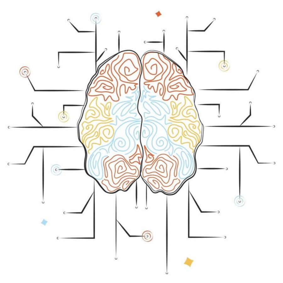 Human Expertise and Technology - Graphic of a Brain With Paths Coming Out Of It